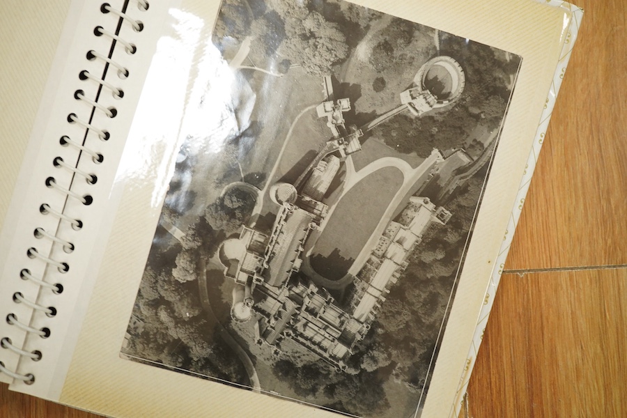Two photograph albums containing an archive of WWII photos mainly of the RAF in Japan and the Far East, including a number of photos of RAF aircraft, aircraft carriers, Royal Naval ships, photographs of crew, military so